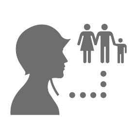 icon of military member and family.