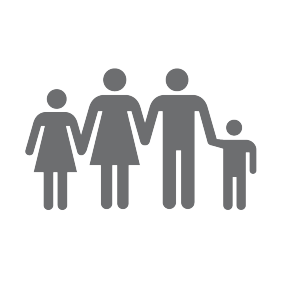 Icon of family holding hands.