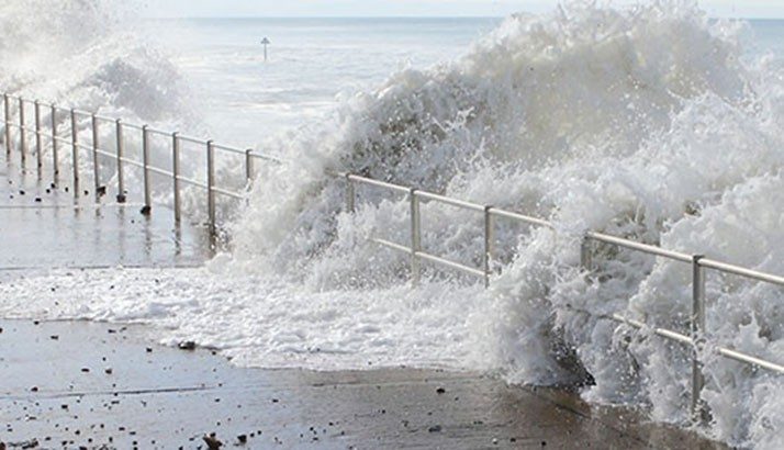 Crashing waves tsunami
